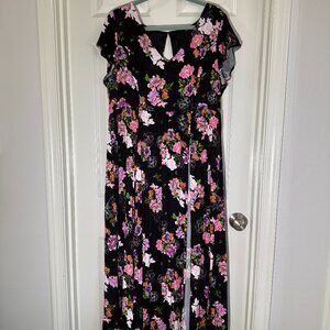 Torrid Black Floral Challis Maxi Dress
